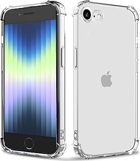 for iPhone 8 case,iPhone 7 case,iPhone SE Case 3/2 (2022/2020 Edition)Clear Military Grade Protection Reinforced Corners Shockpoof Slim Fit Soft Flexible TPU Bumper Phone Case for iPhone SE/8/7,Clear